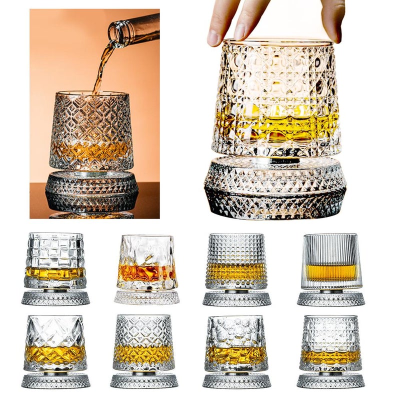 Crystal rotating glass, high-end feel, trendy and stress-relieving rotating cup, suitable for home use, whiskey glass, spirits glass, and liquor glass. - Image 4