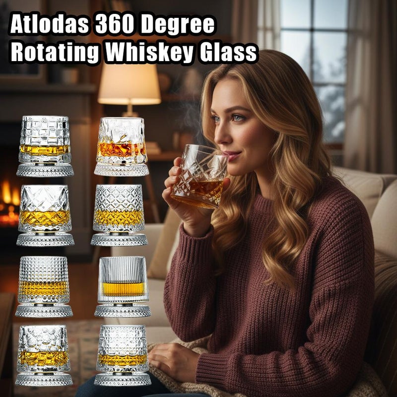 Crystal rotating glass, high-end feel, trendy and stress-relieving rotating cup, suitable for home use, whiskey glass, spirits glass, and liquor glass. - Image 2