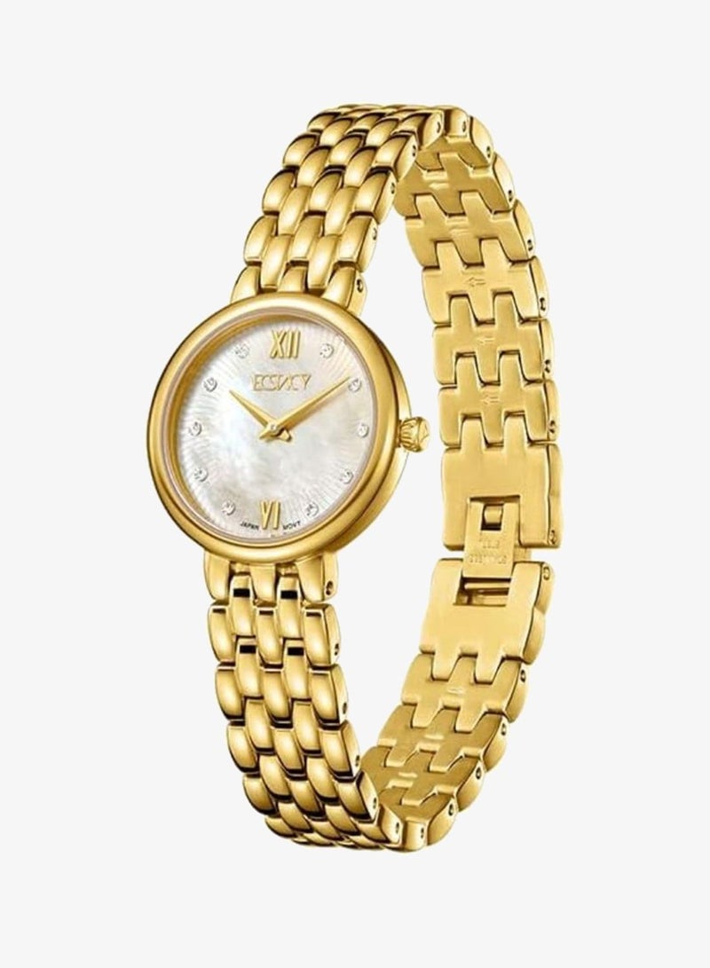 Ecstacy Women's VJ20 Movement Watch, Analog Display and Stainless Steel Strap - E23510-GBGMC, Gold - Image 2