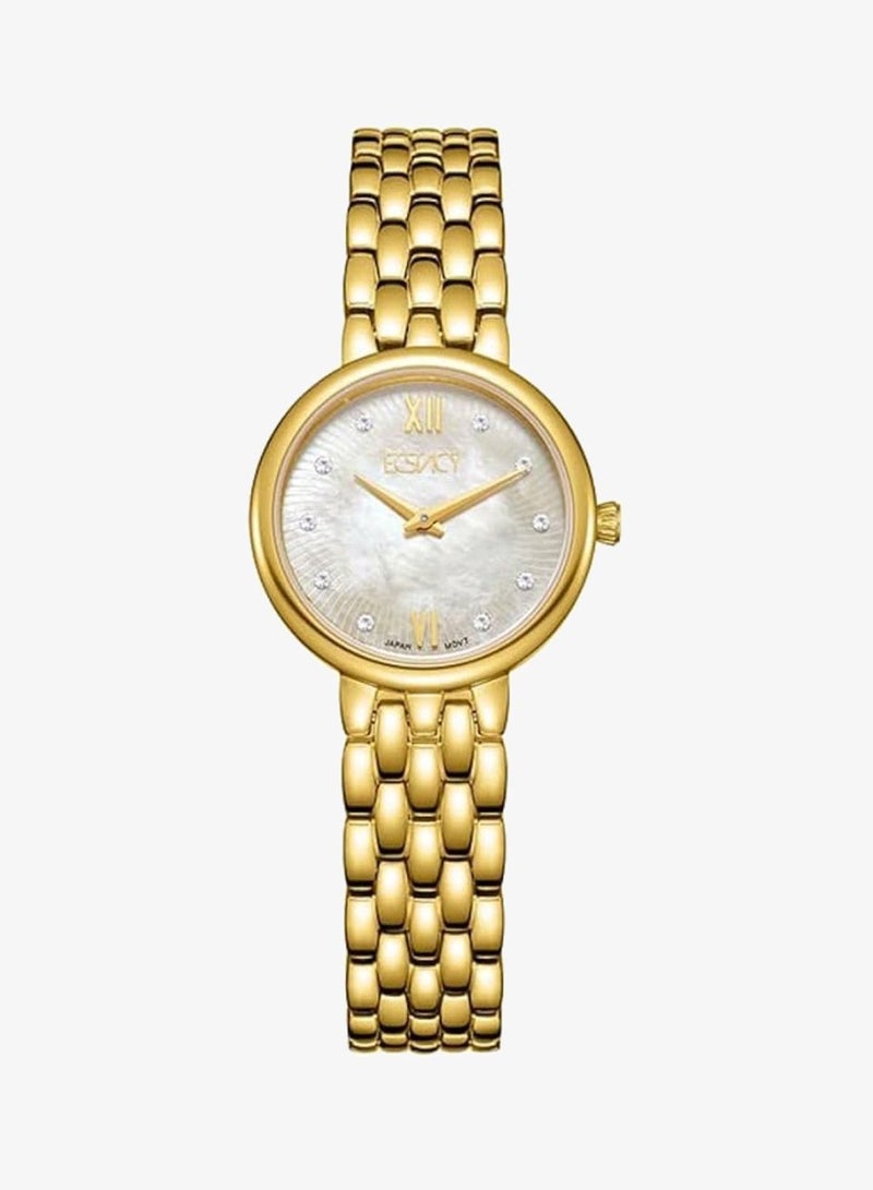 Ecstacy Women's VJ20 Movement Watch, Analog Display and Stainless Steel Strap - E23510-GBGMC, Gold - Image 1
