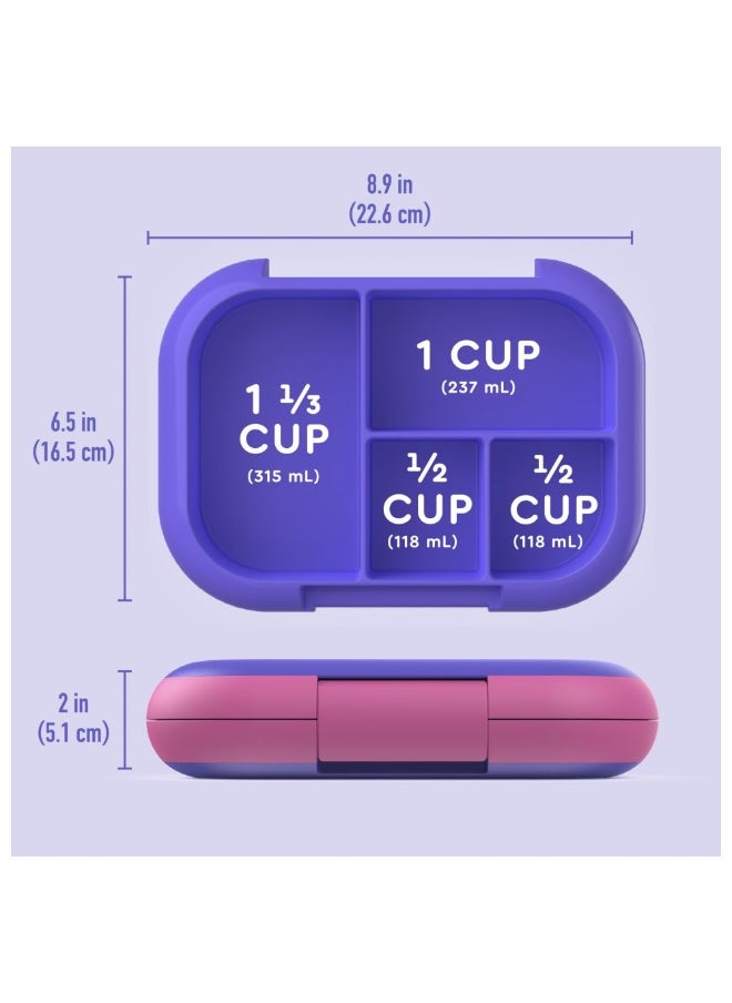 Bentgo Kids Chill Leak Proof Lunch Box Included Reusable Ice Pack Keeps Food Cold; 4 - Compartment Bento Lunch Container; Microwave And Dishwasher Safe ; 2 - Year Warranty (Electric Violet)  - Image 1