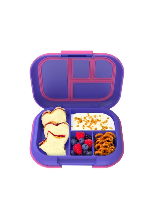 Bentgo Kids Chill Leak Proof Lunch Box Included Reusable Ice Pack Keeps Food Cold; 4 - Compartment Bento Lunch Container; Microwave And Dishwasher Safe ; 2 - Year Warranty (Electric Violet)  - Image 2