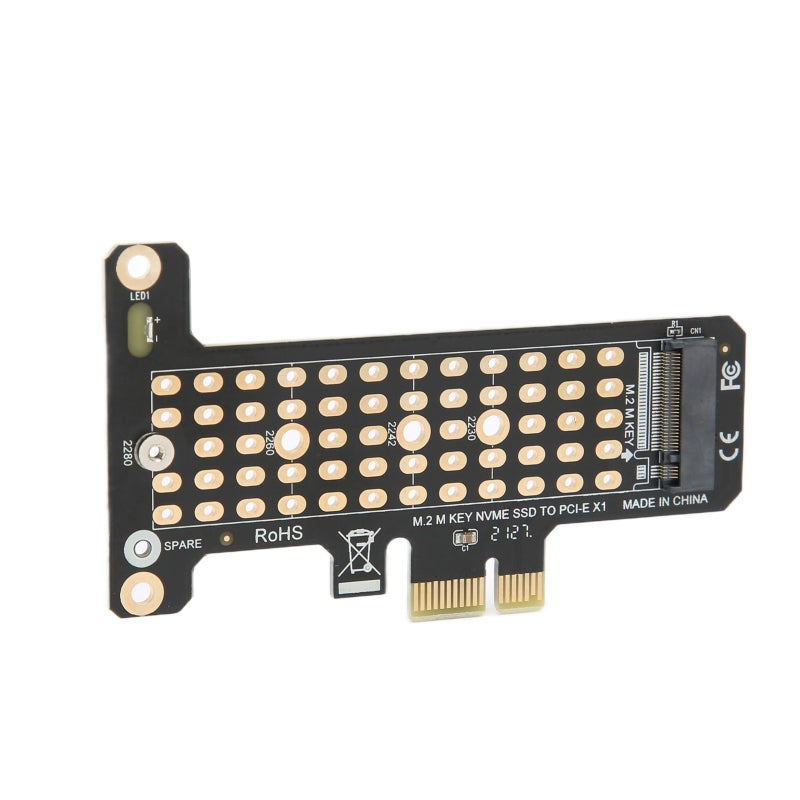 إكسبريس بطاقة محول M.2 NVMe PCIE مع فتحة تبريد ومؤشر LED - لوحة PCB مقواة لقرص صلب 2230 2242 2260 2280 - Image 3