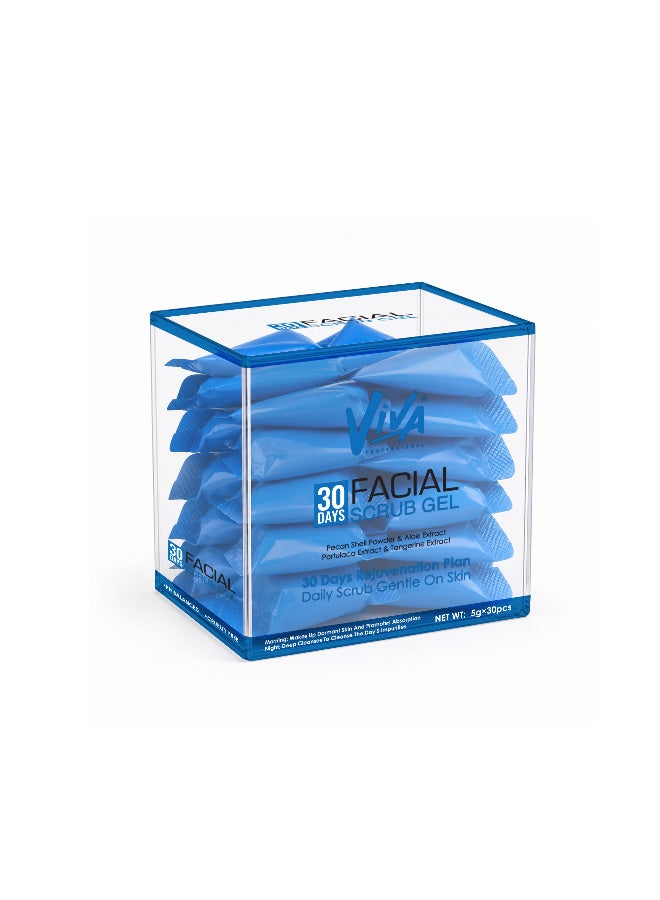 Viva Professional 30-Day Facial Scrub Gel – 30 Single-Use Packs (5g x 30pcs) - Image 1