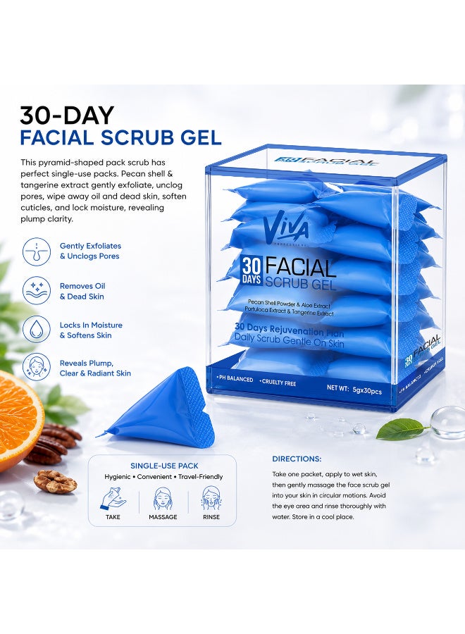 Viva Professional 30-Day Facial Scrub Gel – 30 Single-Use Packs (5g x 30pcs) - Image 2
