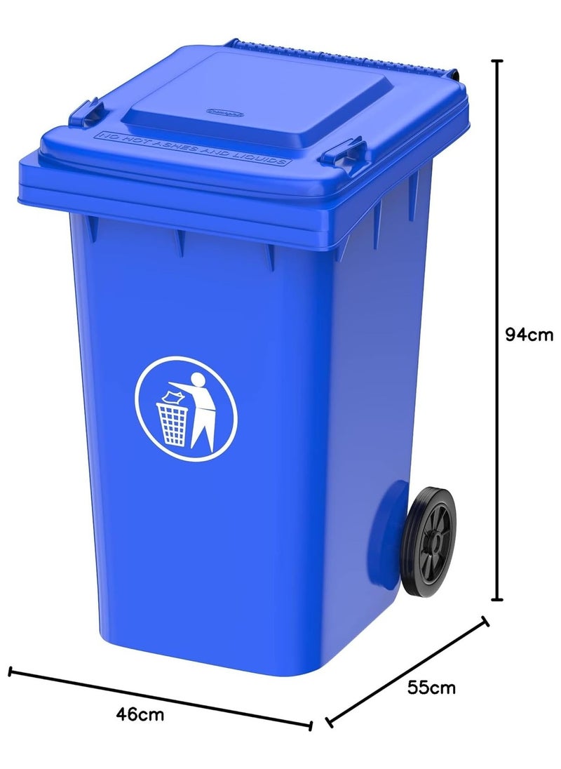 Festive Gallery Garbage Bin 120 Litre with wheel and pedal - Heavy Duty Kitchen Dust Bin Outdoor Recycle Trash Can Large Industrial Waste bin Trash bin (Blue)  - Image 4