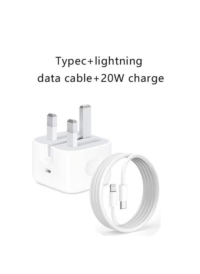 iPhone 20W Fast Charger | USB C Wall Fast Charger Adapter with 1m USB C to Lightning Cable Compatible with iPhone 14/14 Pro/14 Pro Max/13/12/SE2020/11/XR/XS Max/X/iPad - Image 3