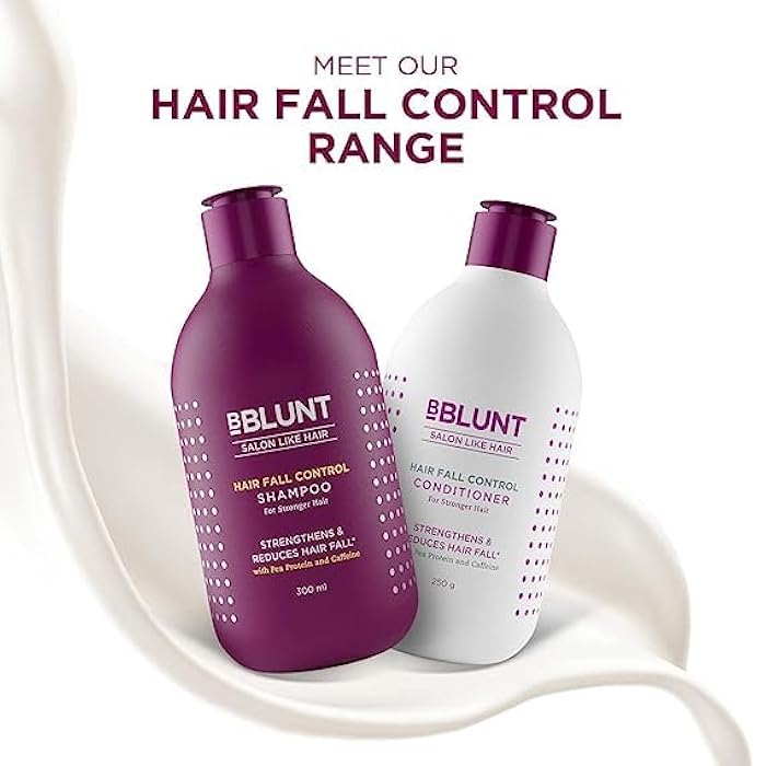 BBLUNT Hair Fall Control Shampoo & Conditioner Combo with Pea Protein & Caffeine for Stronger Hair - (300 ml + 250ml) - Image 2