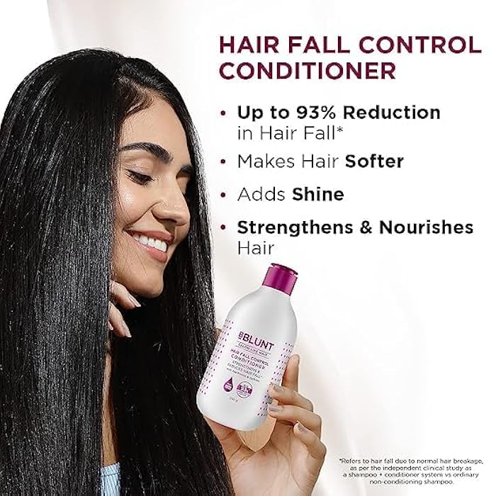 BBLUNT Hair Fall Control Shampoo & Conditioner Combo with Pea Protein & Caffeine for Stronger Hair - (300 ml + 250ml) - Image 4