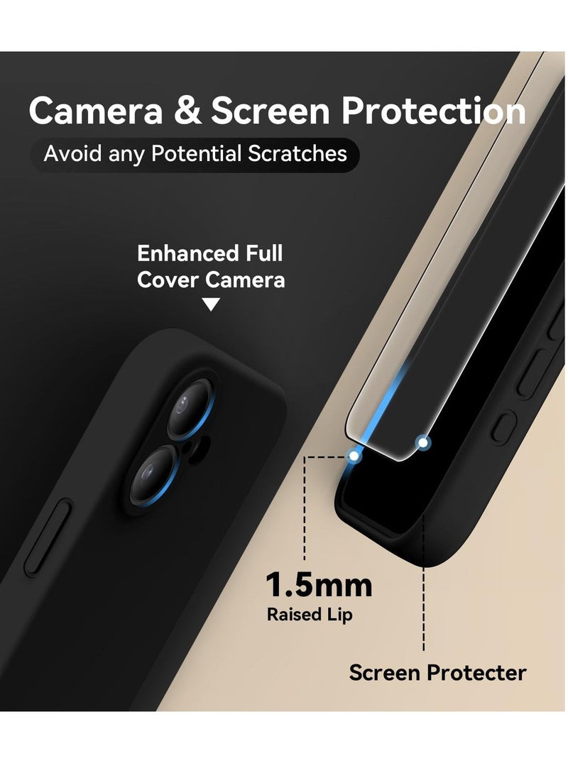 Raxoom Compatible with iPhone 16 Case, Silicone Upgraded [Camera Protection], [Compatible with MagSafe], Anti-Scratch Microfiber Lining Inside with 2 Screen Protectors – Black - Image 5