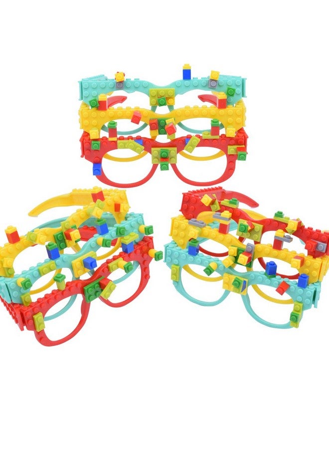 BYSON نظارات طوب البناء DIY هدايا حفلات عيد الميلاد للأطفال تعليم مبكر تنوير ذكاء ألعاب إبداعية لوازم حفلات زينة لطوب البناء للأطفال 9 قطع/مجموعة - Image 3