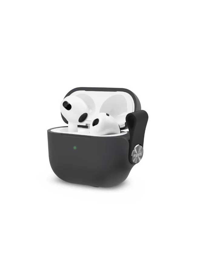 موشي غطاء الحماية موشي بيبو AirPods Gen 3 مع حزام معصم قابل للإزالة - أسود