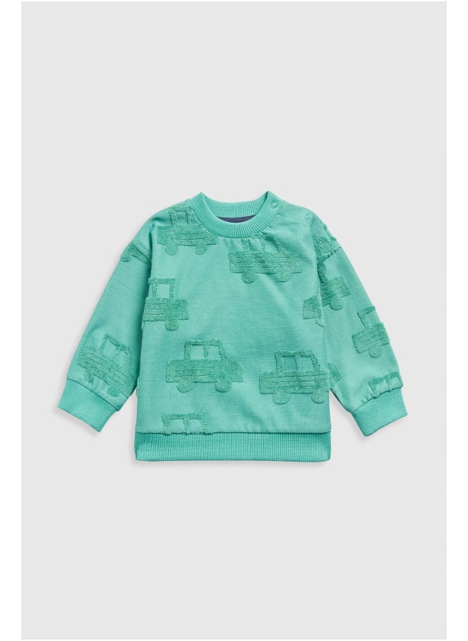mothercare Car Jacquard Sweat Top  - Image 1
