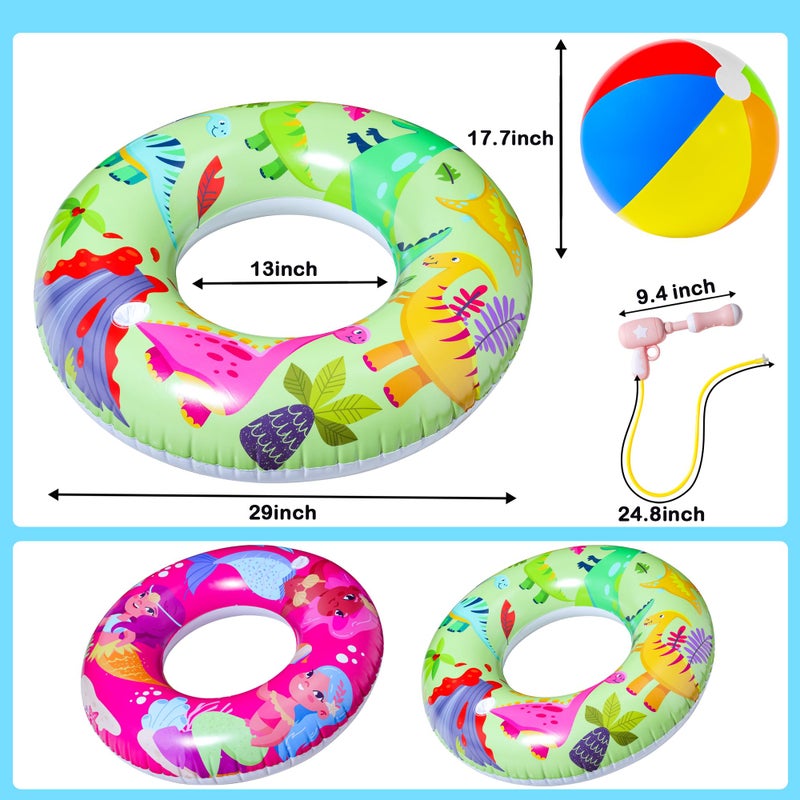 Parentswell 5-Pack Pool Party Set  Parentswell Inflatable Pool Float Swimming Rings  2 Pool Tubes (with 2 Water Guns and 1 Beach Ball)  Pool Party Favors for Summer Pool and Beach Fun - Image 5