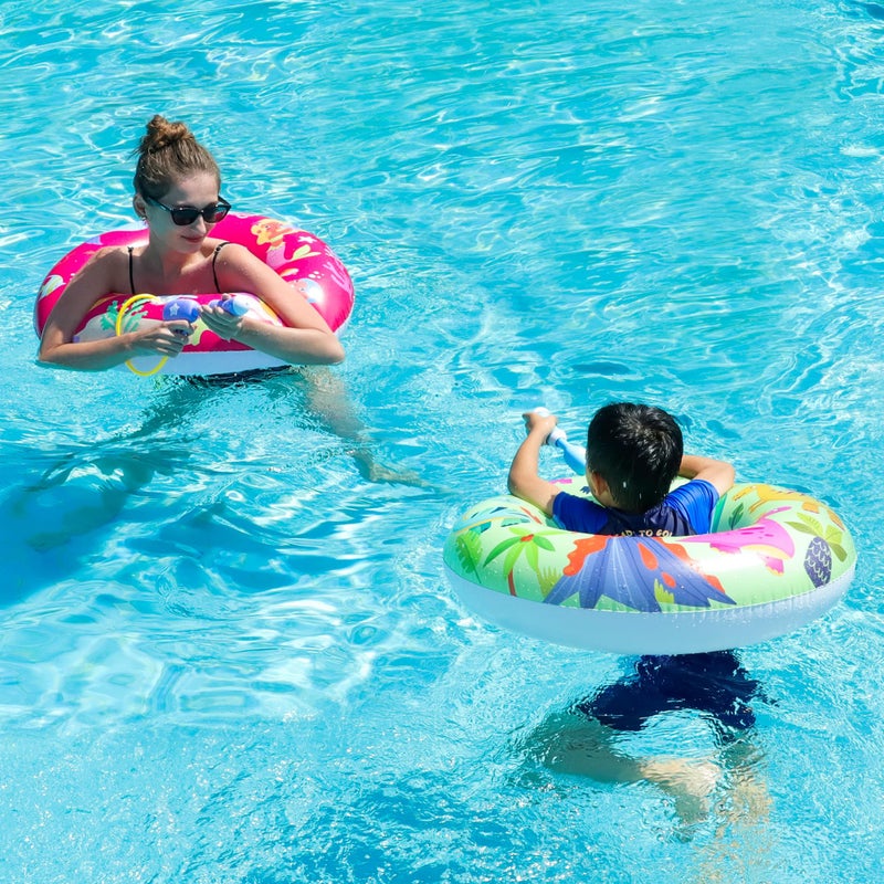 Parentswell 5-Pack Pool Party Set  Parentswell Inflatable Pool Float Swimming Rings  2 Pool Tubes (with 2 Water Guns and 1 Beach Ball)  Pool Party Favors for Summer Pool and Beach Fun - Image 2