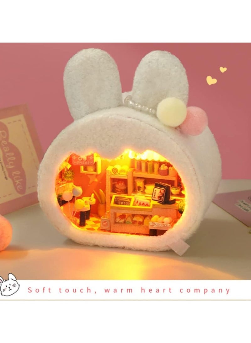 Bunny Dessert Shop, Miniature Dollhouse Kit DIY Wooden Dollhouse, Small House Kit with Furniture, Beautiful Handmade Craft Birthday Gift - Image 4