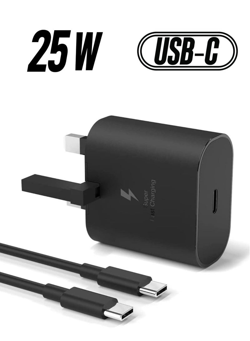 MUNTAQI 25W USB C Charger Replacement for Samsung Galaxy S23/S23 Ultra/S22/S22+/S21/S21 FE/A73/A23/A33/A53/Z Flip 4/Z Fold 4, Type C PD3.0 & PPS Super Fast Charger Plug with 3m Charging Cable - Image 1