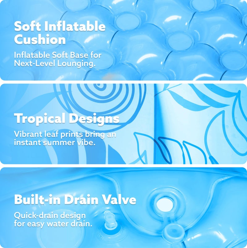 SLOOSH Inflatable Swimming Pool,5.5ft x 20 Inch Full-Sized Blow Up Durable Thickened Luxury Above Ground Family Pool with Comfortable Backrest for Summer Water Party Backyard Garden Lawn,Blue - Image 5
