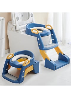 Qamar Care 3-in-1 Toilet Potty Training Seat for Toddlers Boys & Girls, Step Stool Ladder with Anti-Slip Pads (Blue)  - Image 1