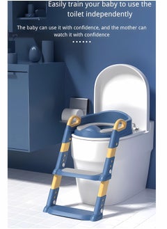 Qamar Care 3-in-1 Toilet Potty Training Seat for Toddlers Boys & Girls, Step Stool Ladder with Anti-Slip Pads (Blue)  - Image 5