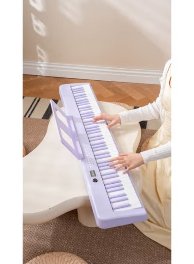 والالا بيانو ذكي MIDI قابل للطي بالحجم الكامل للمبتدئين والبالغين، بيانو إلكتروني محمول متعدد الوظائف قابل لإعادة الشحن مع دواسة استدامة للبيانو الإلكتروني 88 مفتاحًا وحقيبة بيانو، سماعات أذن كبيرة، دواسة استدامة، مشبك موسيقى، قماش بيانو، غطاء بيانو 88، ورقة موسيقية 88، كابل OTG، كابل صوت، أرجواني 3.8 كجم - Image 2