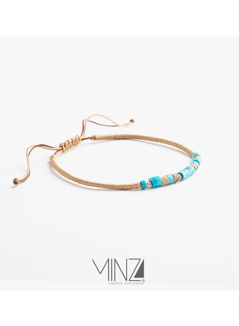 Minza “Darbari” Women’s Bracelet, Italian Gold Beads, Turquoise Jasper & Ebony Wood Bracelet, Adjustable Handmade Bracelet for Women, Jewelry for Casual & Special Occasion. - Image 4