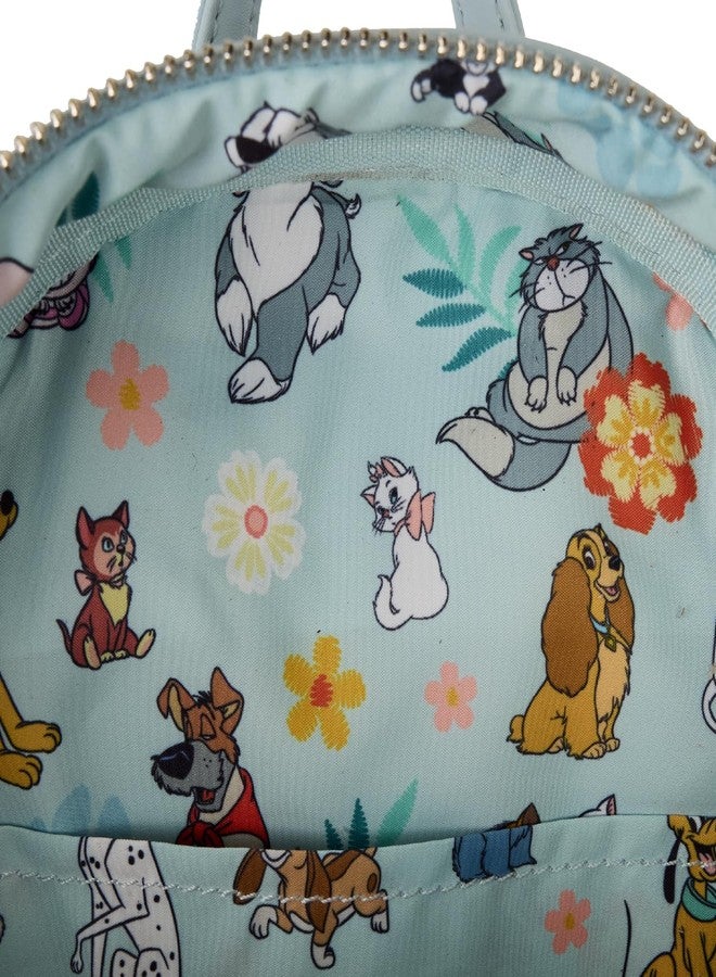 Loungefly Disney Dogs & Cats Faux Denim Fringe Mini Backpack - Image 2