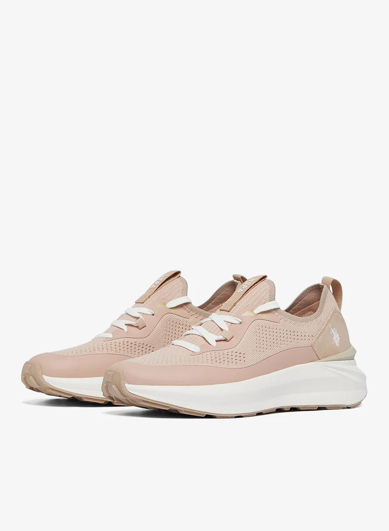 يو اس بولو اسن حذاء نسائي بني خفيف للغاية منخفض الرقبة