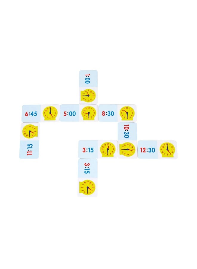 ليرننج ريسورسز موارد التعلم - لعبة دومينو الوقت، لعبة إخبار الوقت مع الساعات الرقمية والتناظرية، تتضمن 36 دومينو ودليل الأنشطة، تُعلّم تنسيقات 12 و24 ساعة، للأعمار من 6 سنوات فما فوق - Image 2