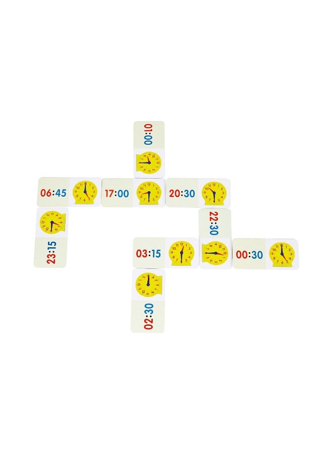 ليرننج ريسورسز موارد التعلم - لعبة دومينو الوقت، لعبة إخبار الوقت مع الساعات الرقمية والتناظرية، تتضمن 36 دومينو ودليل الأنشطة، تُعلّم تنسيقات 12 و24 ساعة، للأعمار من 6 سنوات فما فوق - Image 3