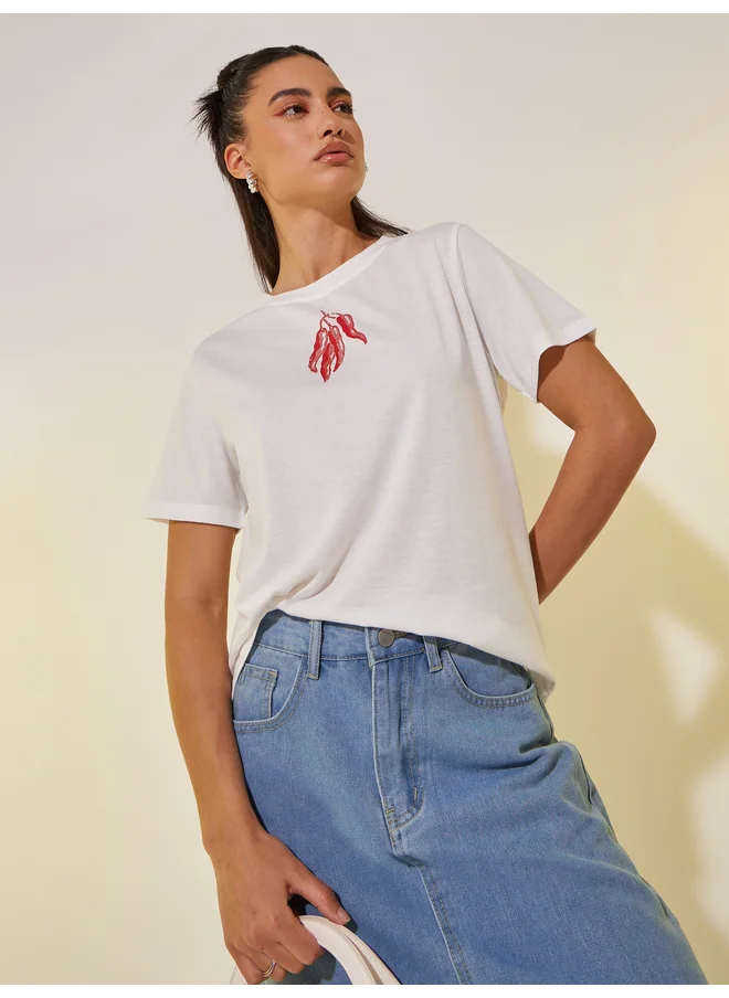 Take Two Take Two Graphic Print Round Neck T-Shirt