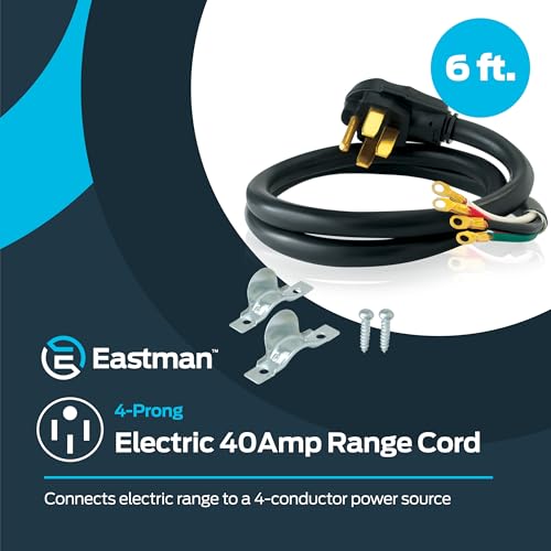 Eastman 6 Feet Electric Range Cord, 40 Amps 4-Prong Wire, 61273 - Image 2