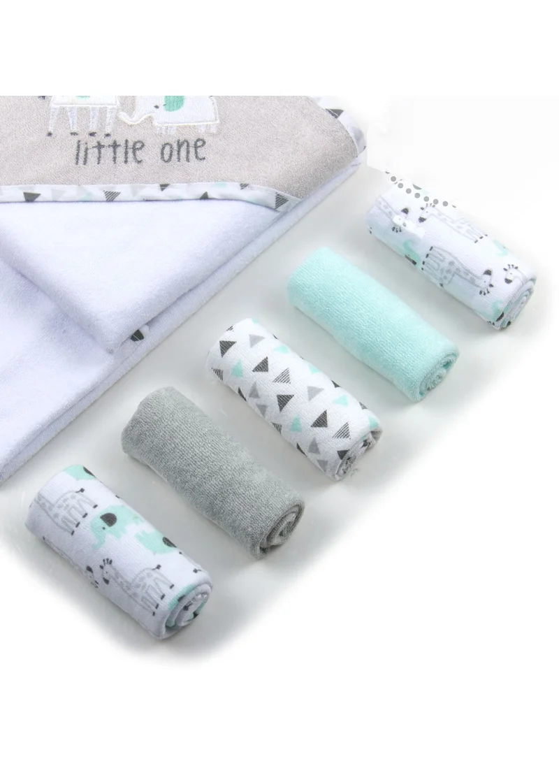 IKKXA Baby Hooded Towel + 5 Face Cloths IT3482B