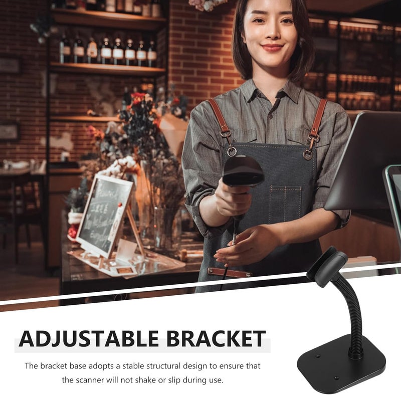 Adjustable Handheld Barcode Scanner Holder Bracket Stand for Office Use, General-Purpose Durable Scanner Rack Compatible with Hs10 Models, Desk-Mount Barcode Scan Apparatus Support - Image 3