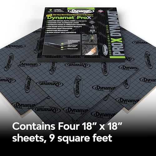 Dynamat Prox Sound Deadening Car Insulation – Professional, Extra-Thick Noise Dampening for Floor, Doors, Panels, Hood or Trunk – Easy Self Adhesive Install – Made in USA – 4 Sheets 18”x18”, 9 sq ft - Image 4