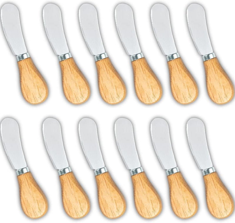 Yeeper Cheese Spreader Bulk, Set of 12 Little Butter Knife, Wine and Cheese Party, Mini Tiny Cheese Serving Knives for Charcuterie Board & Trays Peanut Cream Jam Jelly Candy - Image 1