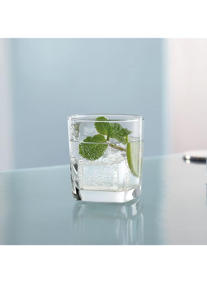 S-TOP Plaza Rock Glasses Set Of 6, Clear, 295 Ml, B1101006, Rock Glass, Double Rock Glass, Lowball Glass, Water Glass, Whiskey Glass, Whisky Glass, Old Fashioned Glass, Scotch Glass - Image 1