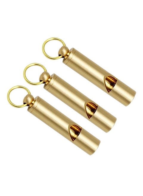 3 Pieces Mini Brass Whistle,Loud Portable Keychain Necklace Whistle, for Emergency Survival, Life Saving, Hiking, Camping, and Pet Training