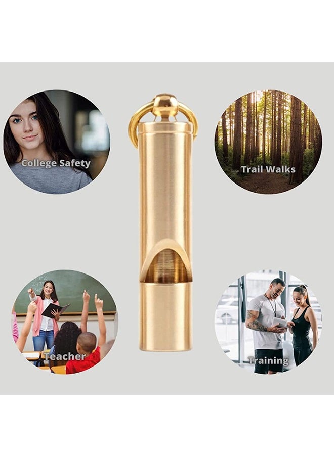 3 Pieces Mini Brass Whistle,Loud Portable Keychain Necklace Whistle, for Emergency Survival, Life Saving, Hiking, Camping, and Pet Training