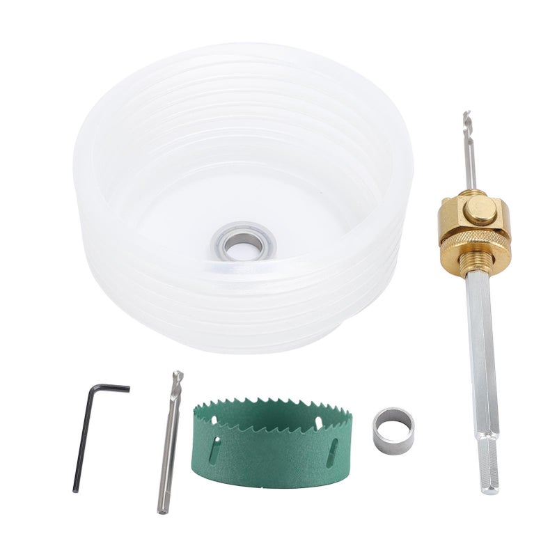 Quick Release Hole Opener 7.5mm Hex Shank Downlight Hole Saw Drill Bit with 125mm Dust Cover for Gypsum Board Ceiling 80mm - Image 1