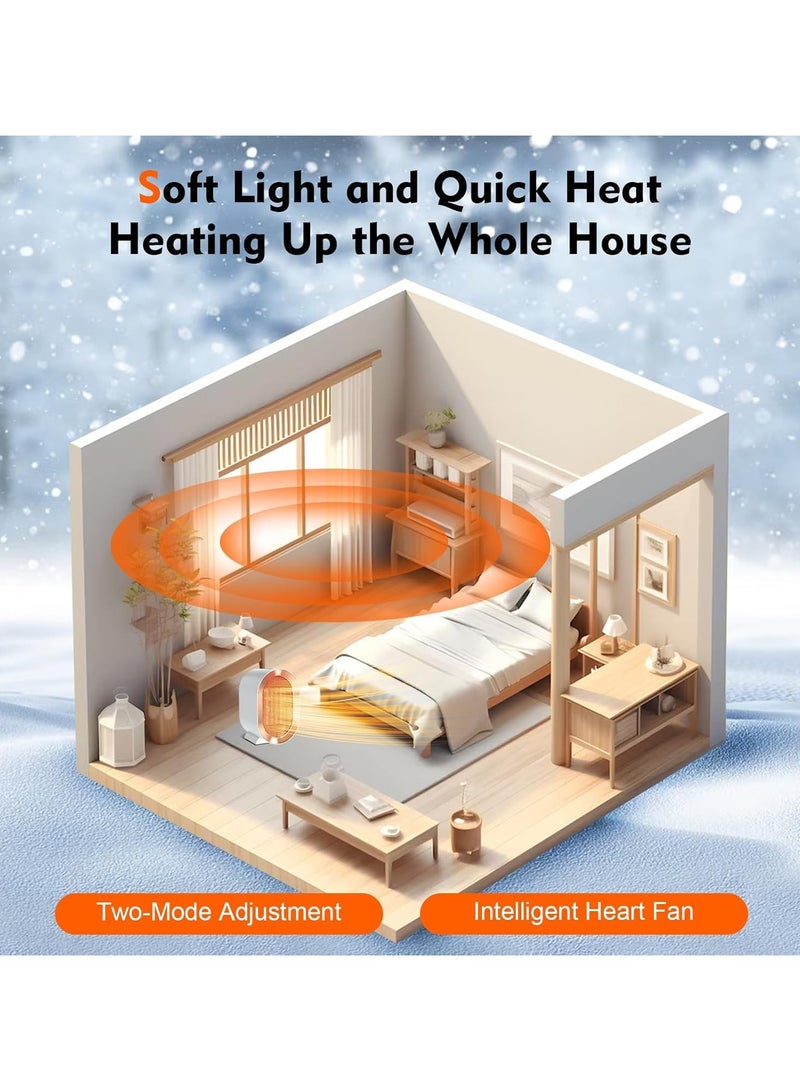 أوريون ماكس مدفأة كهربائية محمولة بقوة 1200 واط، مدفأة سيراميك PTC هادئة مع إعدادين للحرارة، تسخين سريع، حماية من الانقلاب والسخونة الزائدة للمنزل أو المكتب أو غرفة النوم - Image 3