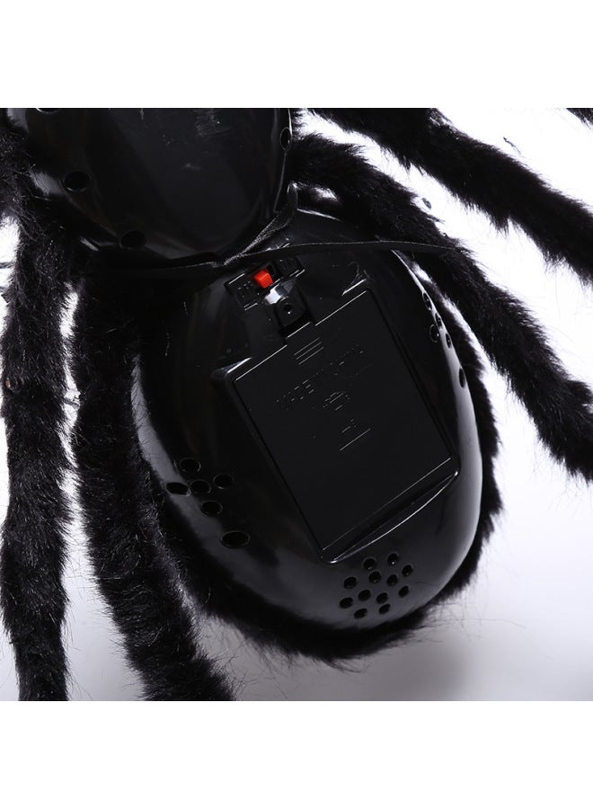 Loquat Luminous Big Spider Long Hair Simulation Plush Black Spider Props Decorative Luminous Voice Control Toys-Color:150cm Voice-activated Luminous Sound Black Spider - Image 4