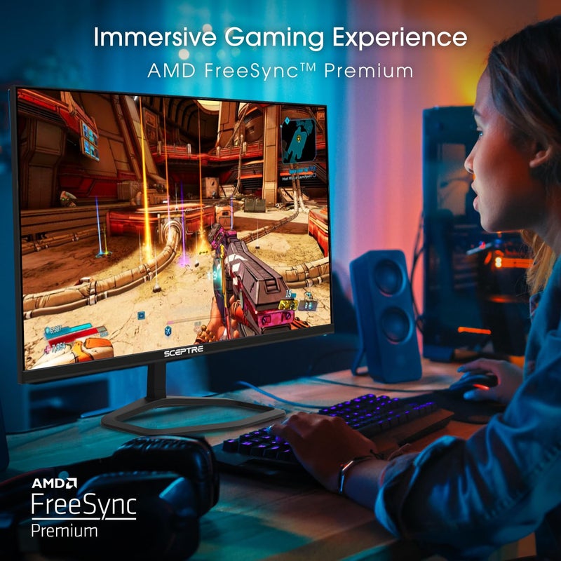 Sceptre New! Sceptre 24.5-inch Gaming Monitor 240Hz 1ms DisplayPort x2 HDMI x2 100% sRGB AMD FreeSync Premium Build-in Speakers, Machine Black 2026 (E255B-FWD240 Series) - Image 3