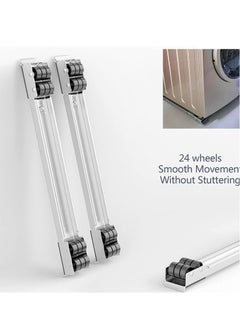 BGM 2 Pieces Adjustable Washing Machine Pedestals Frame ， Drum Washing Machine Refrigerator Mobile Base ， Multifunction Washing Machine Base Stand Movably Adjustable  - Image 3