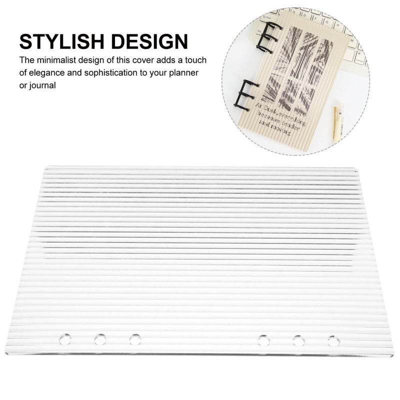 FOYTOKI Binder 6-Ring Acrylic Binder Notebook Cover A5 Acrylic Planner Budget Binder Notebook Cover Binder Notebook Cover Notebook Shell - Image 4