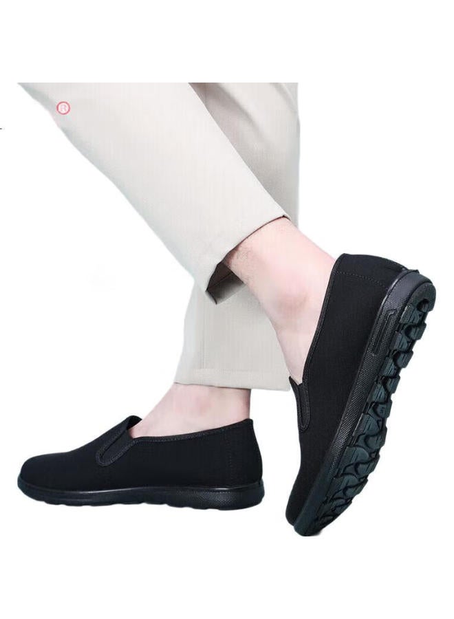 Busheyuan Breathable One-Footed Old Beijing Cloth Shoes Men'S Lazy Casual Middle-Aged And Elderly Dad Black Work Single Shoes 8502 Size 41 - Image 3