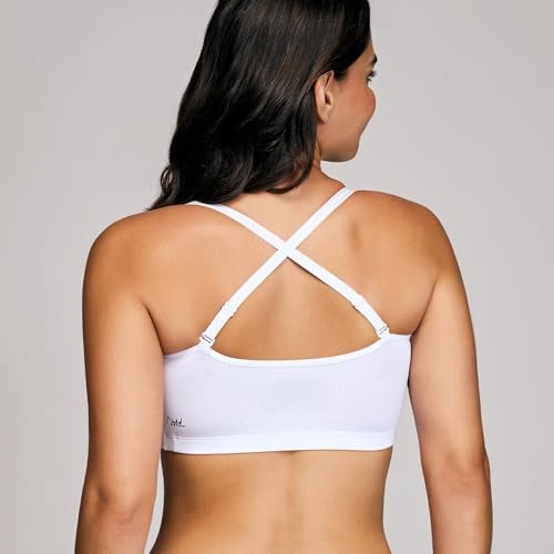 NYKD (NYB165 Cotton Non Padded & Non Wired Full Coverage Slip On T-Shirt Bra for Women | Easy Breezy Soft Fabric with Hidden Shaper Sling for No Side Bulge & Detachable Strap - White - Image 5