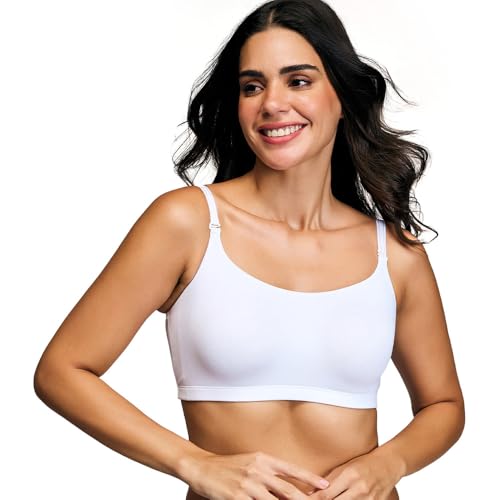 NYKD (NYB165 Cotton Non Padded & Non Wired Full Coverage Slip On T-Shirt Bra for Women | Easy Breezy Soft Fabric with Hidden Shaper Sling for No Side Bulge & Detachable Strap - White - Image 1