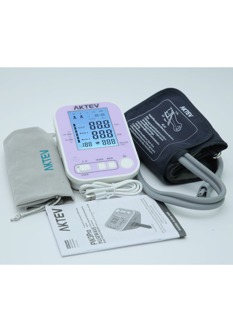 AKTEV PW3Pro PulseWave BP Monitor With Built-in Stethoscope and Lithium Battery - Image 5