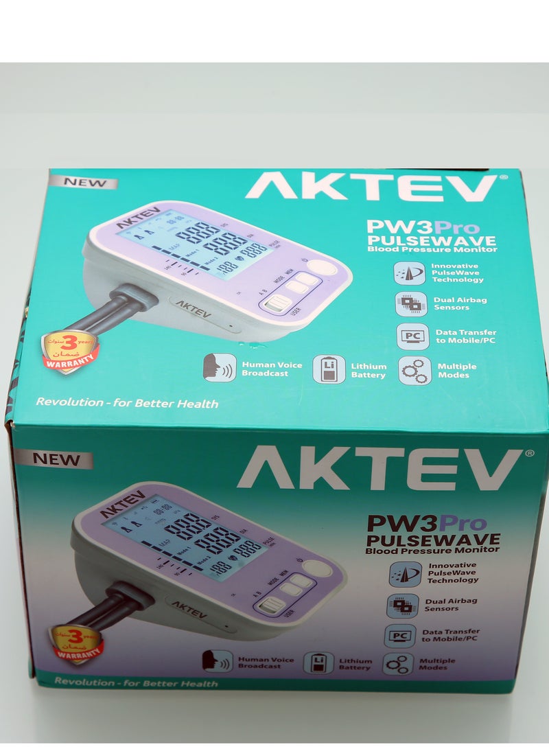AKTEV PW3Pro PulseWave BP Monitor With Built-in Stethoscope and Lithium Battery - Image 2